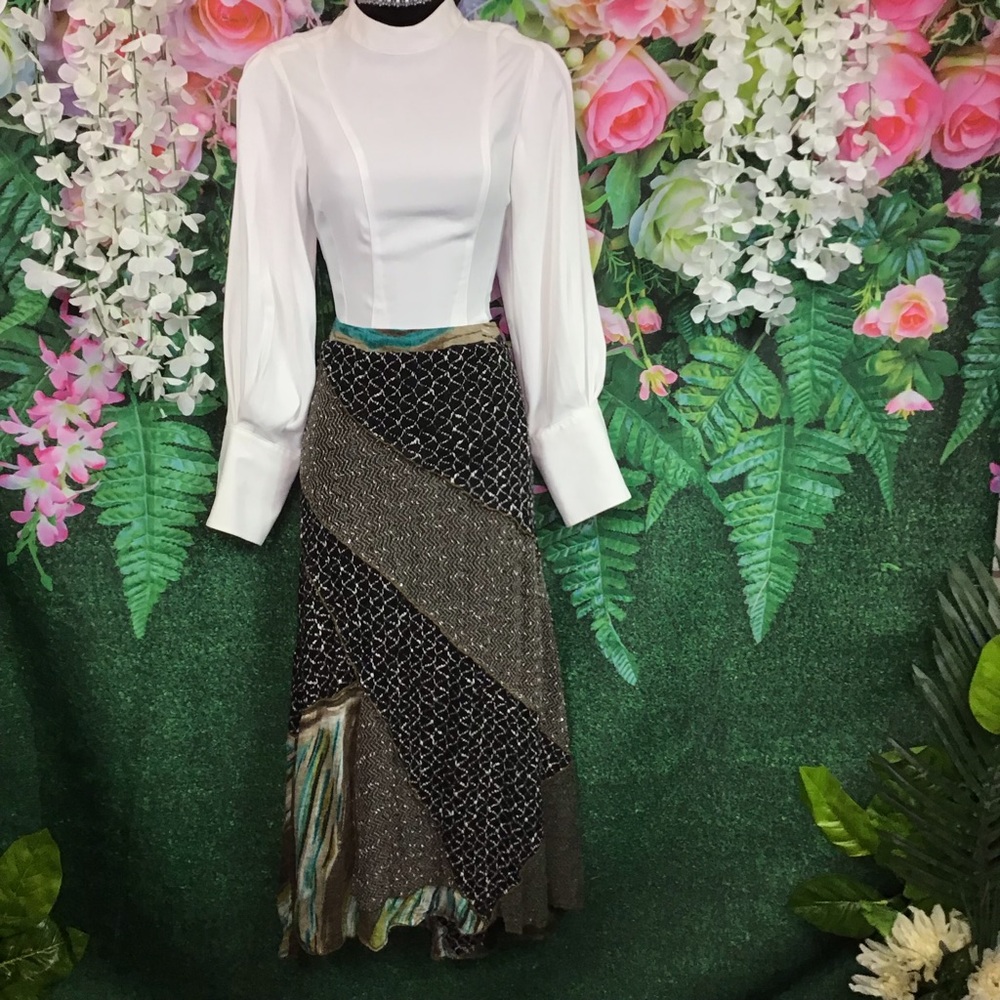 Paniz Knit Patchwork Skirt - image 3